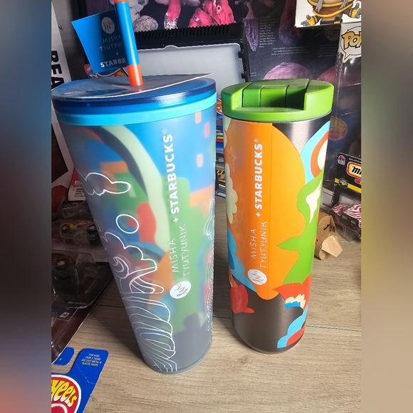 NEW Starbucks Artist Colab. Misha Tyatyunik Cold Cup And Travel Tumbler